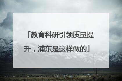 教育科研引领质量提升，浦东是这样做的