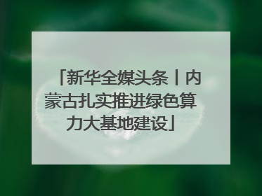 新华全媒头条丨内蒙古扎实推进绿色算力大基地建设