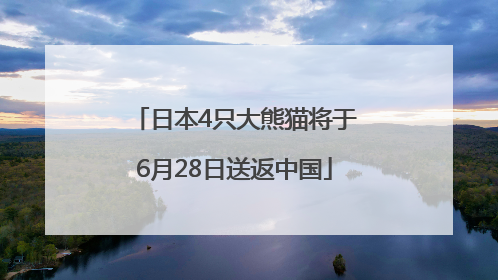 日本4只大熊猫将于6月28日送返中国