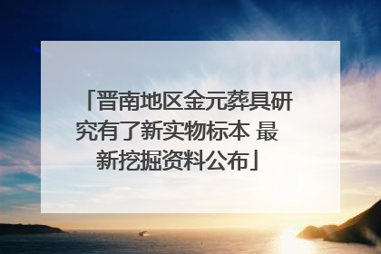 晋南地区金元葬具研究有了新实物标本 最新挖掘资料公布