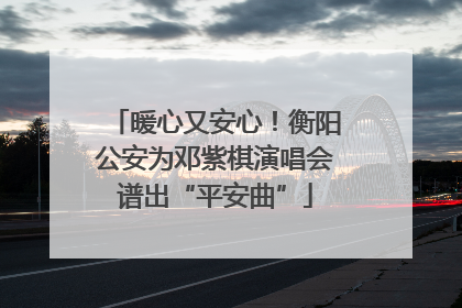 暖心又安心！衡阳公安为邓紫棋演唱会谱出“平安曲”