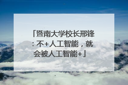 暨南大学校长邢锋：不+人工智能，就会被人工智能+