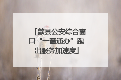 歙县公安综合窗口“一窗通办”跑出服务加速度