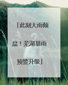 此刻大雨倾盆！芜湖暴雨预警升级
