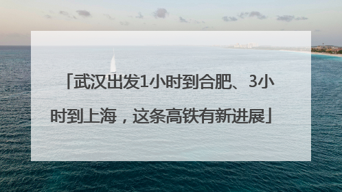 武汉出发1小时到合肥、3小时到上海，这条高铁有新进展