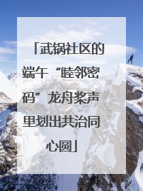 武锅社区的端午“睦邻密码”龙舟桨声里划出共治同心圆
