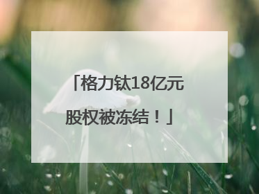 格力钛18亿元股权被冻结！