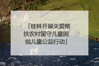 桂林开展关爱帮扶农村留守儿童困境儿童公益行动