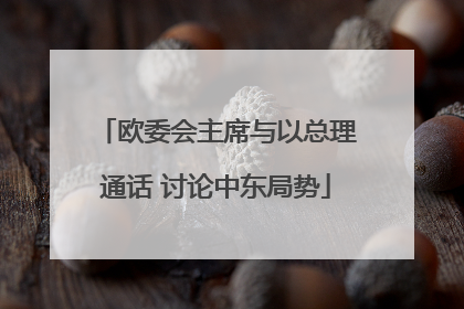 欧委会主席与以总理通话 讨论中东局势