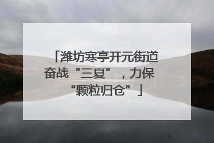 潍坊寒亭开元街道奋战“三夏”，力保“颗粒归仓”