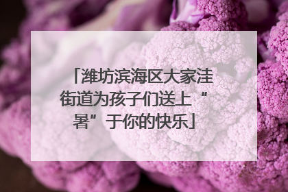 潍坊滨海区大家洼街道为孩子们送上“暑”于你的快乐