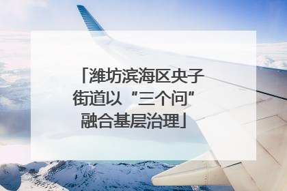 潍坊滨海区央子街道以“三个问”融合基层治理