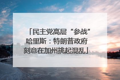 民主党高层“参战” 哈里斯：特朗普政府刻意在加州挑起混乱