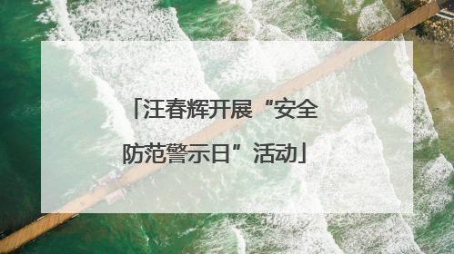 汪春辉开展“安全防范警示日”活动