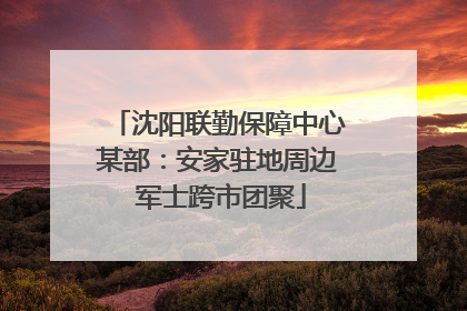 沈阳联勤保障中心某部：安家驻地周边 军士跨市团聚