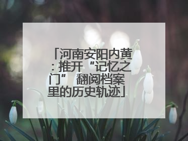 河南安阳内黄：推开“记忆之门” 翻阅档案里的历史轨迹