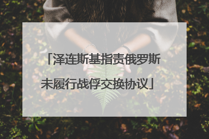 泽连斯基指责俄罗斯未履行战俘交换协议