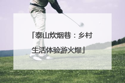 泰山炊烟巷：乡村生活体验游火爆
