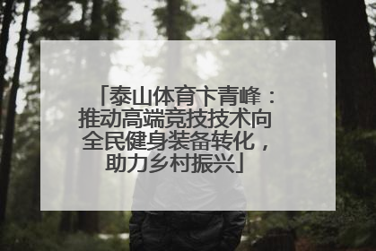 泰山体育卞青峰：推动高端竞技技术向全民健身装备转化，助力乡村振兴