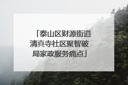 泰山区财源街道清真寺社区聚智破局家政服务痛点