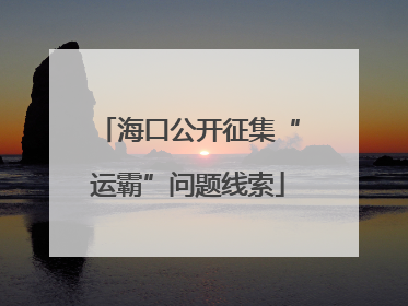 海口公开征集“运霸”问题线索