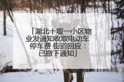 湖北十堰一小区物业发通知收取电动车停车费 街道回应：已撤下通知