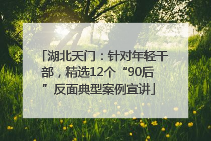 湖北天门：针对年轻干部，精选12个“90后”反面典型案例宣讲
