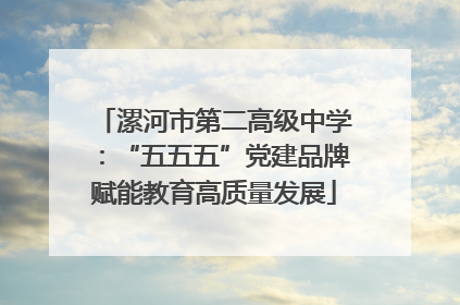 漯河市第二高级中学：“五五五”党建品牌赋能教育高质量发展
