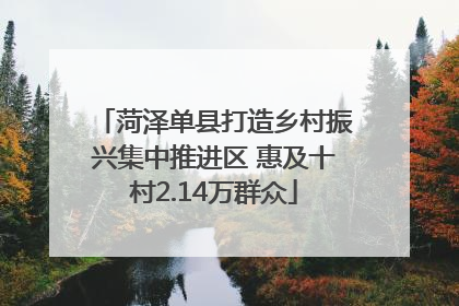 菏泽单县打造乡村振兴集中推进区 惠及十村2.14万群众