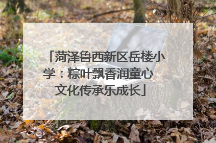 菏泽鲁西新区岳楼小学：粽叶飘香润童心 文化传承乐成长