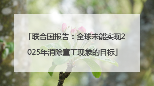 联合国报告：全球未能实现2025年消除童工现象的目标