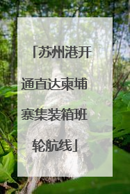 苏州港开通直达柬埔寨集装箱班轮航线