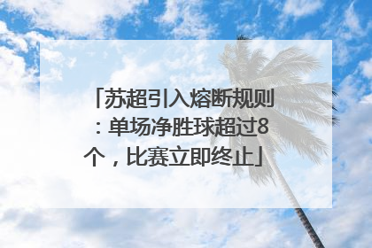 苏超引入熔断规则：单场净胜球超过8个，比赛立即终止