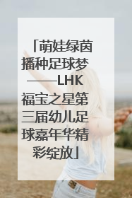萌娃绿茵播种足球梦——LHK福宝之星第三届幼儿足球嘉年华精彩绽放
