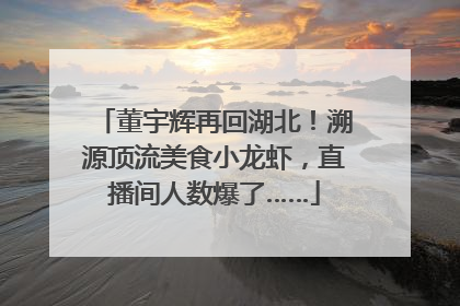 董宇辉再回湖北！溯源顶流美食小龙虾，直播间人数爆了……