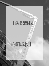 认识自我 向阳成长