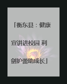 衡东县：健康宣讲进校园 利剑护蕾助成长