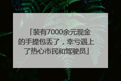 装有7000余元现金的手提包丢了，幸亏遇上了热心市民和驾驶员