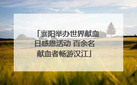 襄阳举办世界献血日感恩活动 百余名献血者畅游汉江