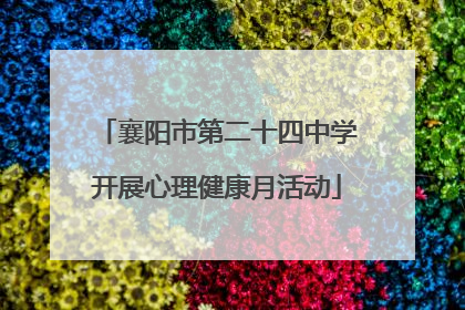 襄阳市第二十四中学开展心理健康月活动