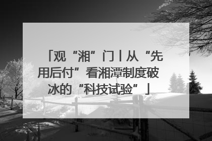 观“湘”门丨从“先用后付”看湘潭制度破冰的“科技试验”