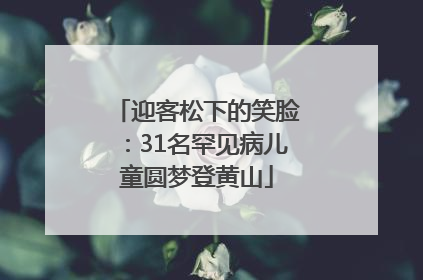 迎客松下的笑脸：31名罕见病儿童圆梦登黄山
