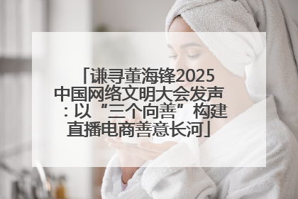 谦寻董海锋2025中国网络文明大会发声：以“三个向善”构建直播电商善意长河