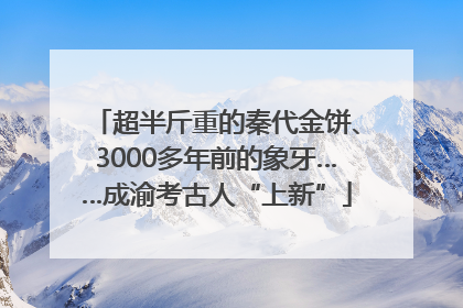 超半斤重的秦代金饼、3000多年前的象牙……成渝考古人“上新”