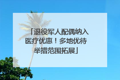 退役军人配偶纳入医疗优惠！多地优待举措范围拓展
