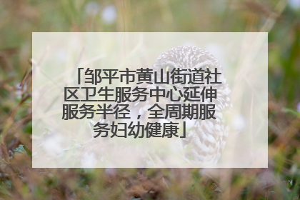 邹平市黄山街道社区卫生服务中心延伸服务半径，全周期服务妇幼健康