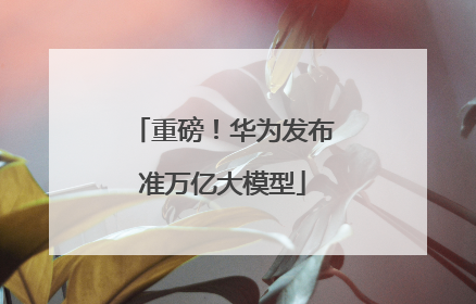 重磅！华为发布准万亿大模型