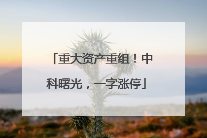 重大资产重组！中科曙光，一字涨停