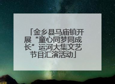 金乡县马庙镇开展“童心同梦同成长”运河大集文艺节目汇演活动