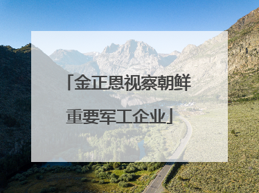 金正恩视察朝鲜重要军工企业